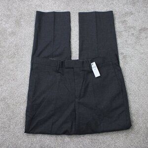 Banana Republic Pants NWT Mens 34x32 Black Windowpane Slim Stretch Poly Lined